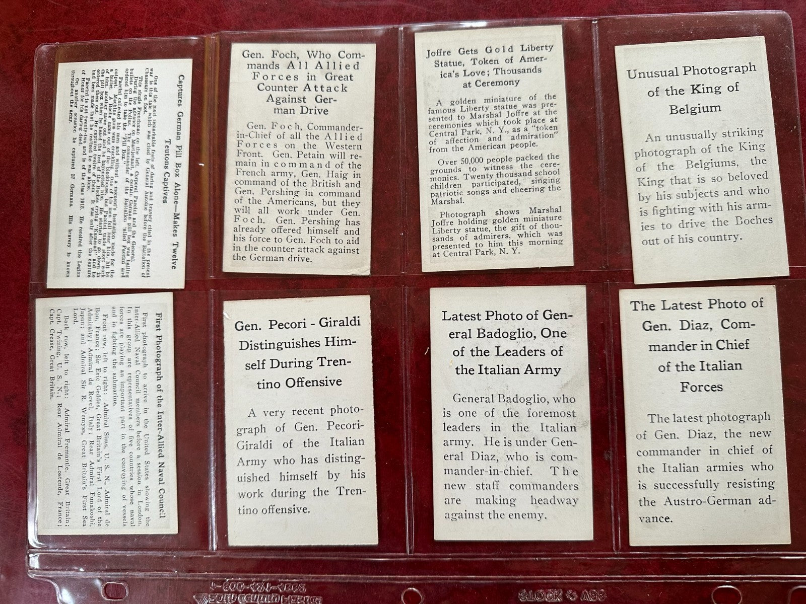 W641 LEADING GENERALS of the ALLIED ARMIES Complete Set (40) w/ Pershing10