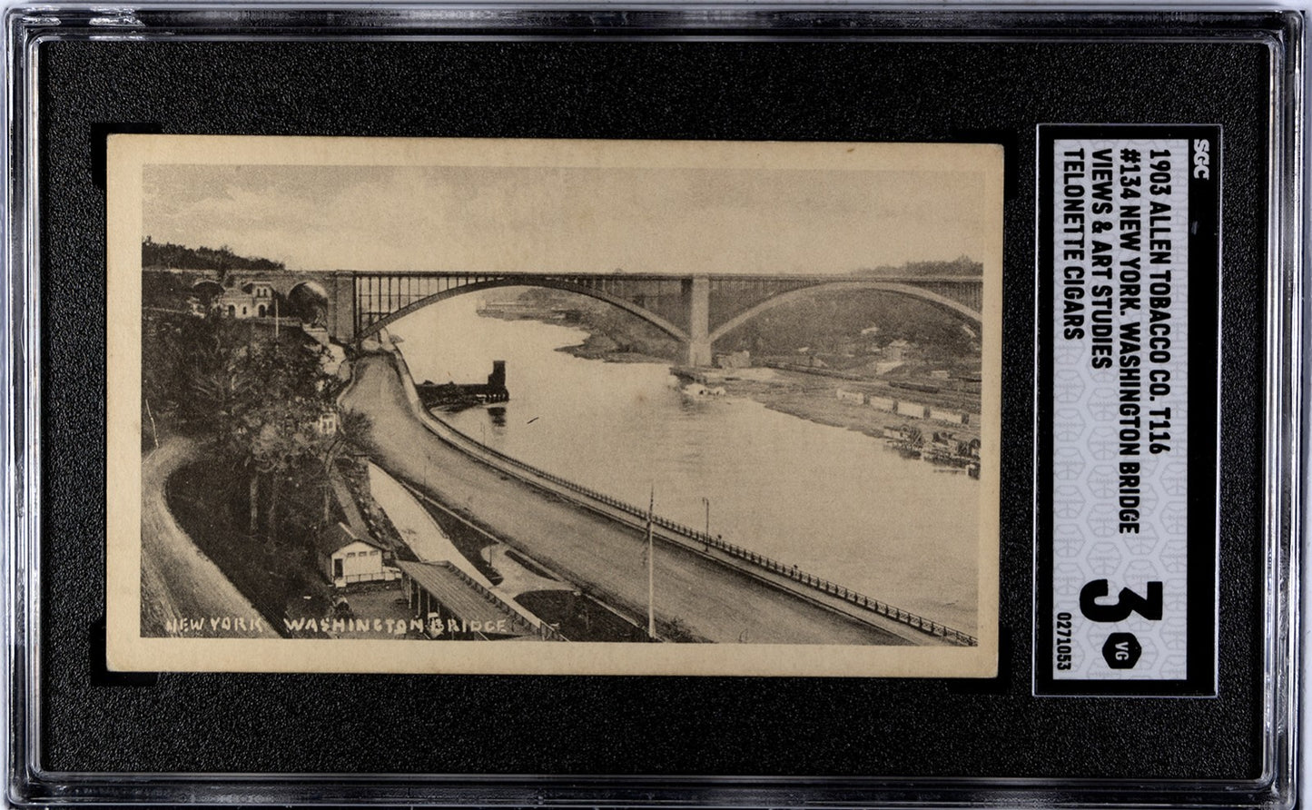 1903 T116 Allen Tobacco Telonette #134 New York, WASHINGTON BRIDGE (SGC 3 VG)0