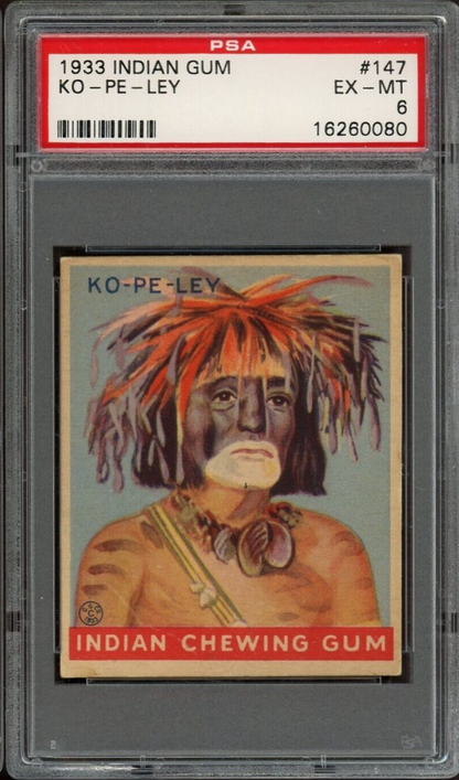 1933 Goudey Indian Gum (Series of 216) #147 Ko Pe Ley (PSA 6 EX/MT)0