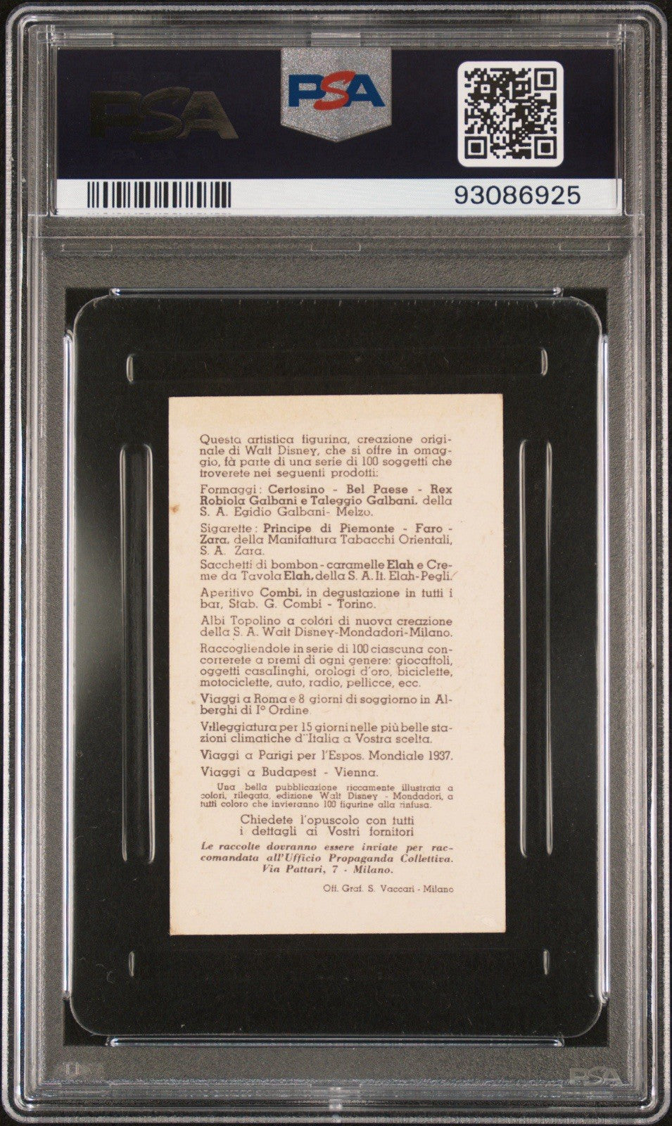 1936 Topolino Elah Walt Disney Mickey Mouse #79 (PSA 8 NM/MT) Della Musica RARE1