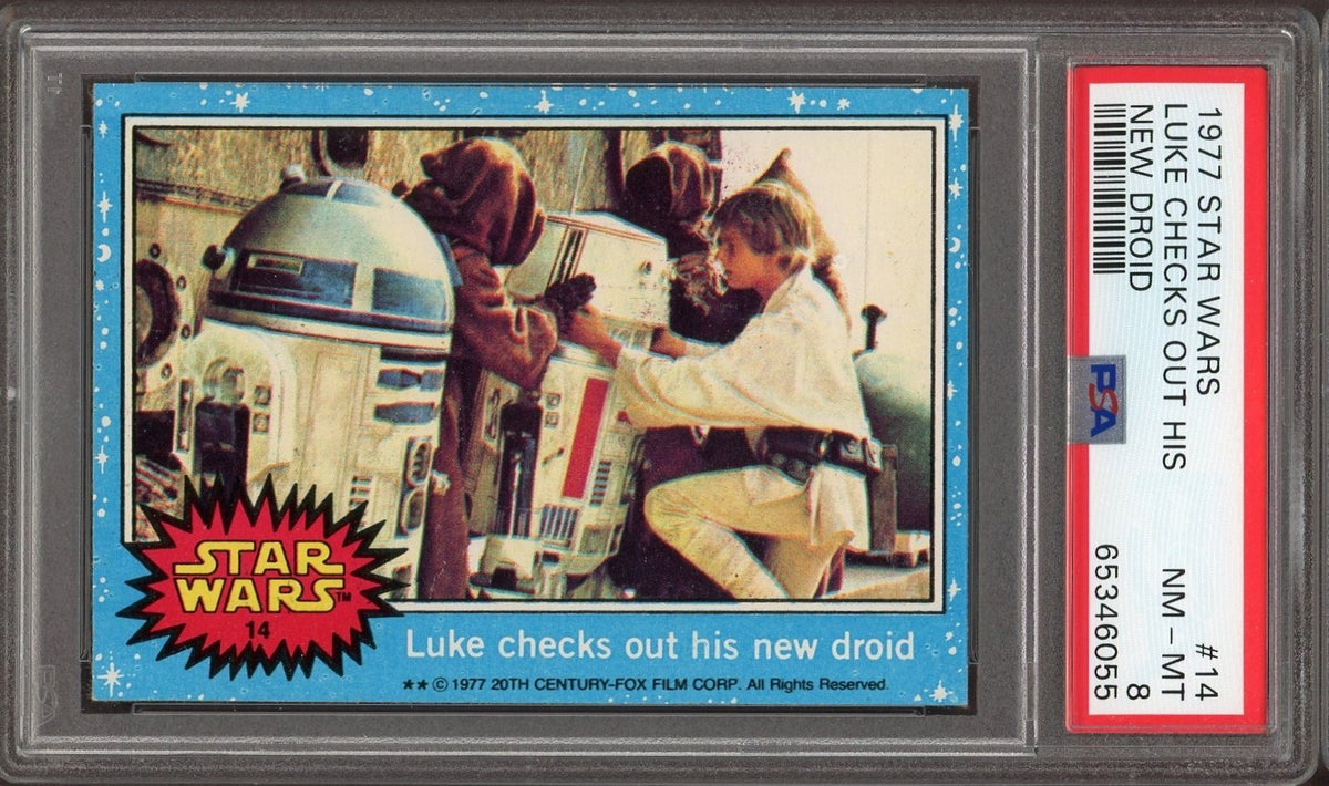 1977 Topps Star Wars #14 Luke Checks Out His New Droid (PSA 8 NM/MT)0
