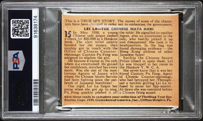 1939 R156 Gumakers True Spy Stories #15 PSA 6 EX/MT Lei La The Chinese Mata Hari1