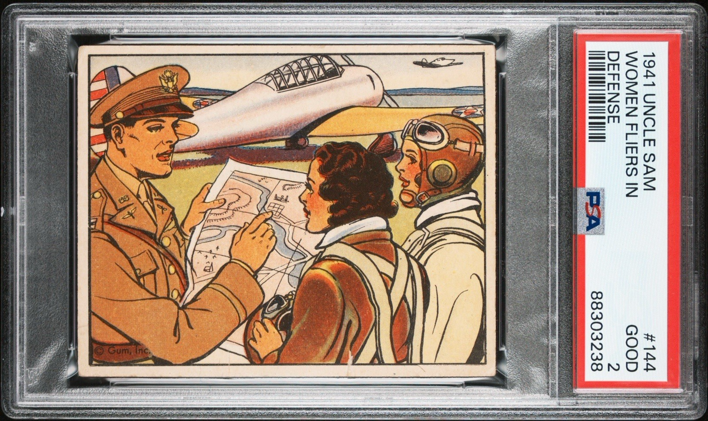 1941 Gum Inc Uncle Sam Home Defense #144 Women Fliers PSA 2 GD Last Card in Set0