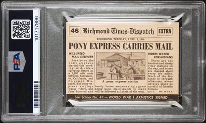 Rare 1954 TOPPS SCOOPS w/coating #46 (PSA 7 NM) Pony Express Pop 1 None Higher1