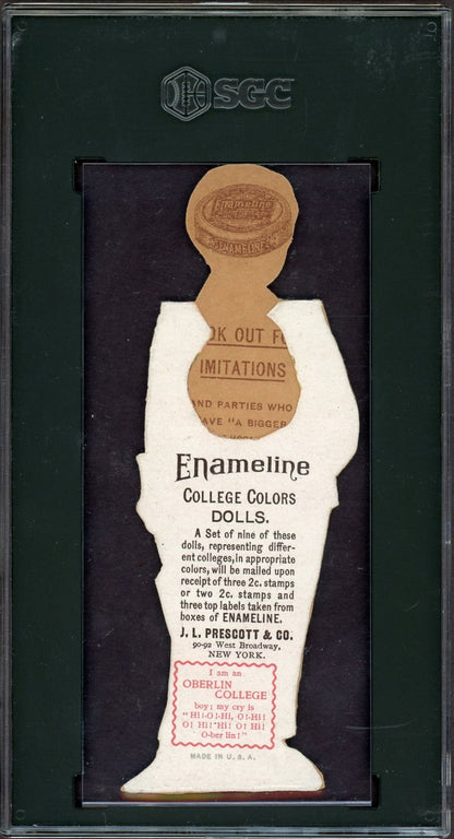 1899 Z12 J.L. Prescott & Co Enameline COLLEGE COLORS Oberlin SGC 8.5 NMM Cricket1