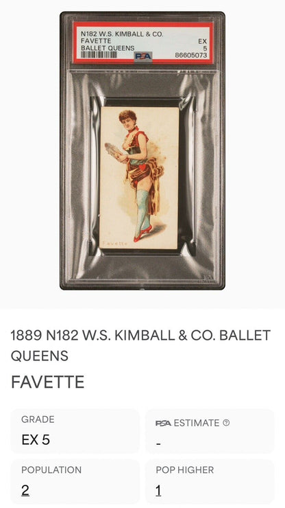 1889 W.S. Kimball & Co N182 BALLET QUEENS Favette (PSA 5 EX)