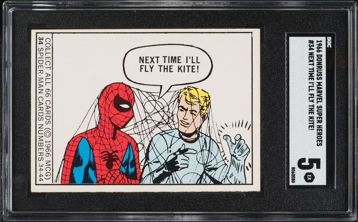 1966 Donruss Marvel Super Heroes #34 SPIDERMAN Fly The Kite (SGC 5 EX) Rookie0