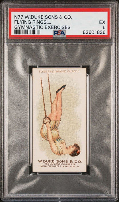 1887 W. Duke & Sons & Co N77 GYMNASTICS EXERCISES (PSA  5 EX) Flying Rings0