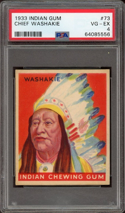 1933 Goudey Indian Gum (Series of 192) #73 Washakie (PSA 4 VG/EX)