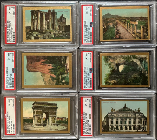 (Lot of SIX) 1911 T99 Sights & Scenes of the World (all PSA 6 EX/MT)0