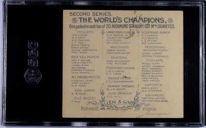 1889 N43 Allen & Ginter World Champions (SCG 5 EX) GUS HILL -Club Swinger1