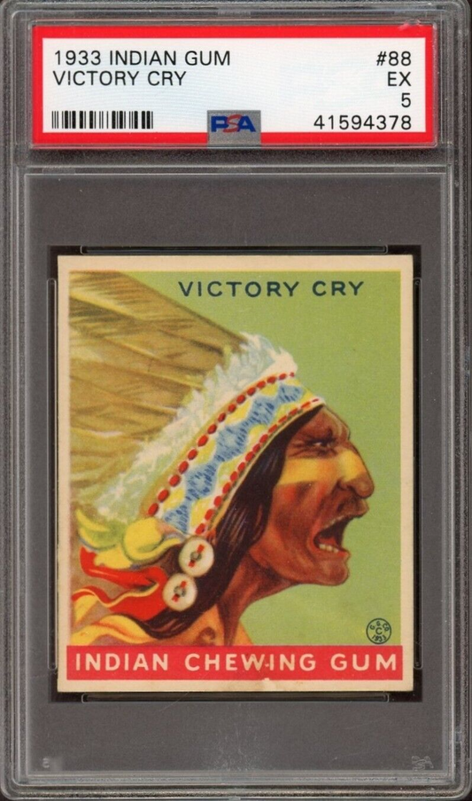 1933 Goudey Indian Gum (Series of 216) #88 Victory Cry (PSA 5 EX)