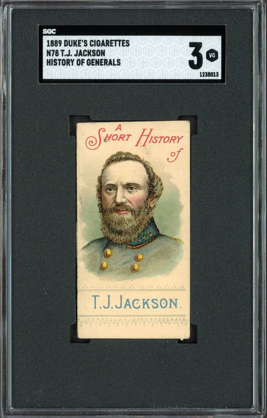 1889 N78 Duke's Cigarettes HISTORY OF GENERALS (SGC 3 VG) T.J. STONEWALL JACKSON