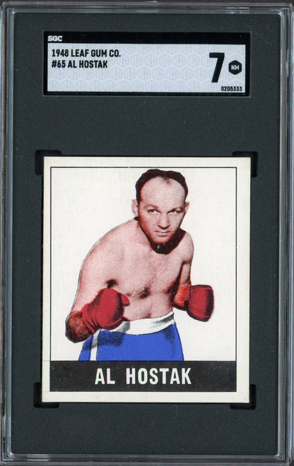 1948 Leaf KnockOut Bubble Gum Boxing Card #65 Al Hostak (SGC 7 NM)0