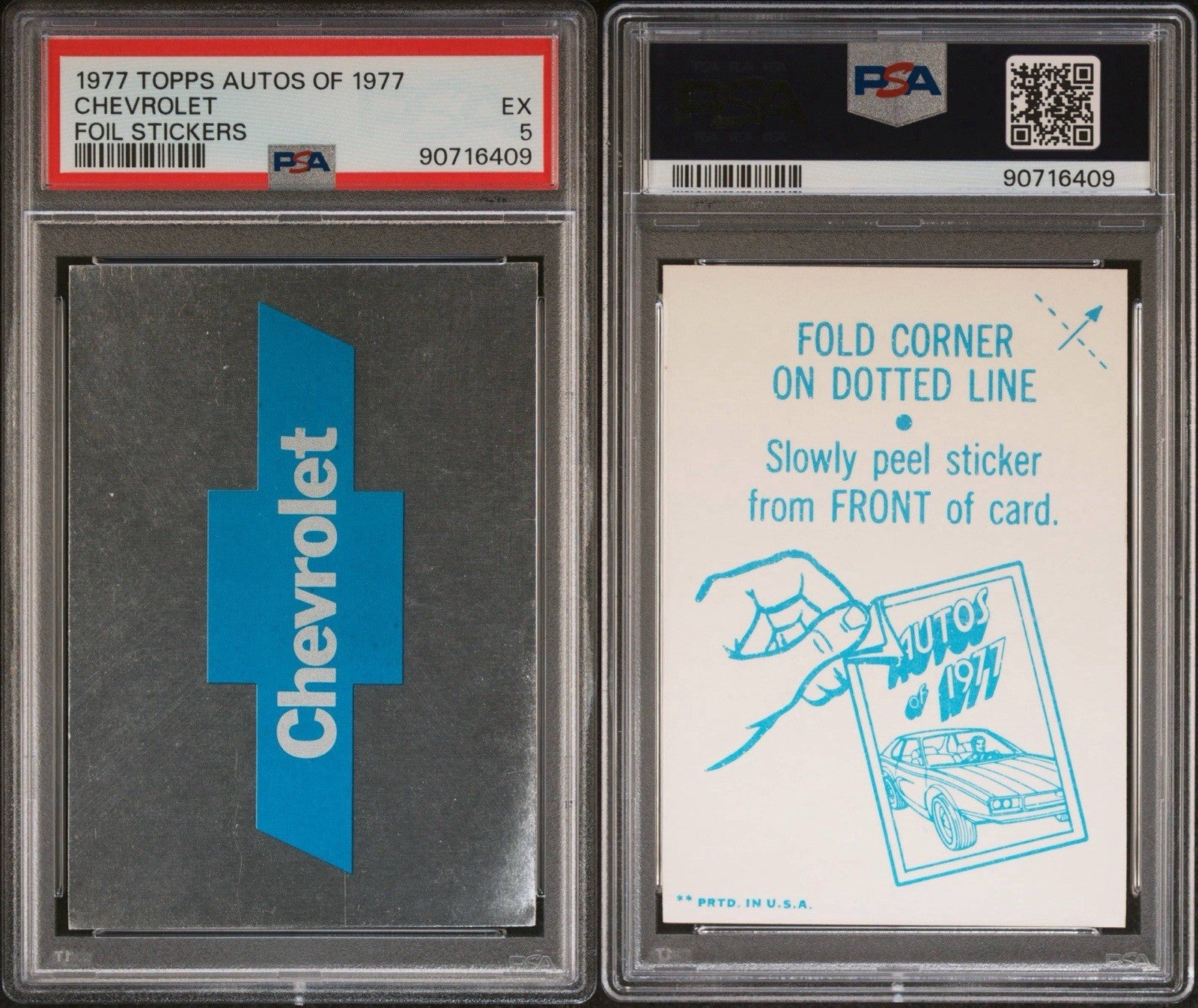 1977 Topps Autos of 1977 Foil Stickers (PSA 5 EX) CHEVROLET2