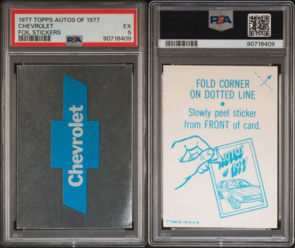1977 Topps Autos of 1977 Foil Stickers (PSA 5 EX) CHEVROLET2