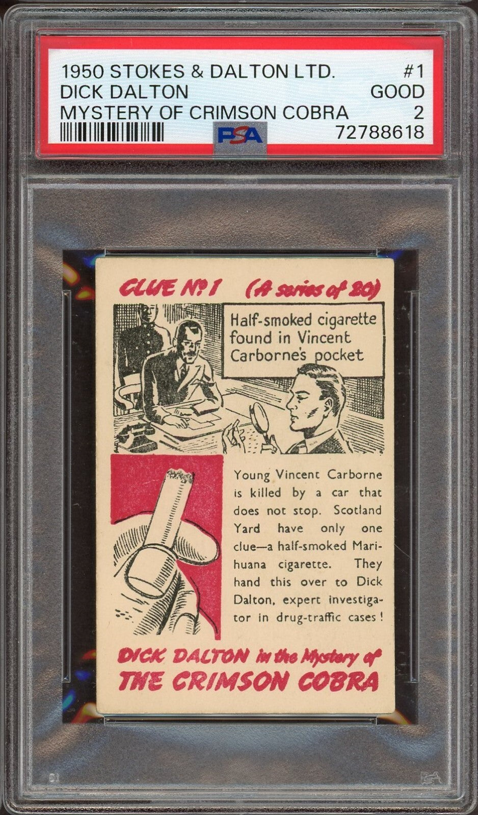 1950 Stokes & Dalton Crimson Cobra #1 Dick Dalton (PSA 2 GD) Marijuana Reference0