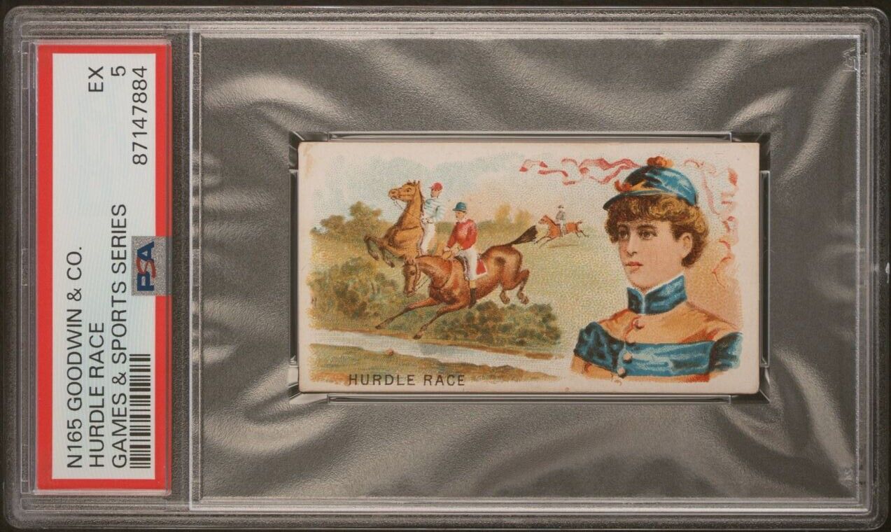 1889 N165 Goodwin & Co Games & Sports Series HURDLE RACE (PSA 5 EX)