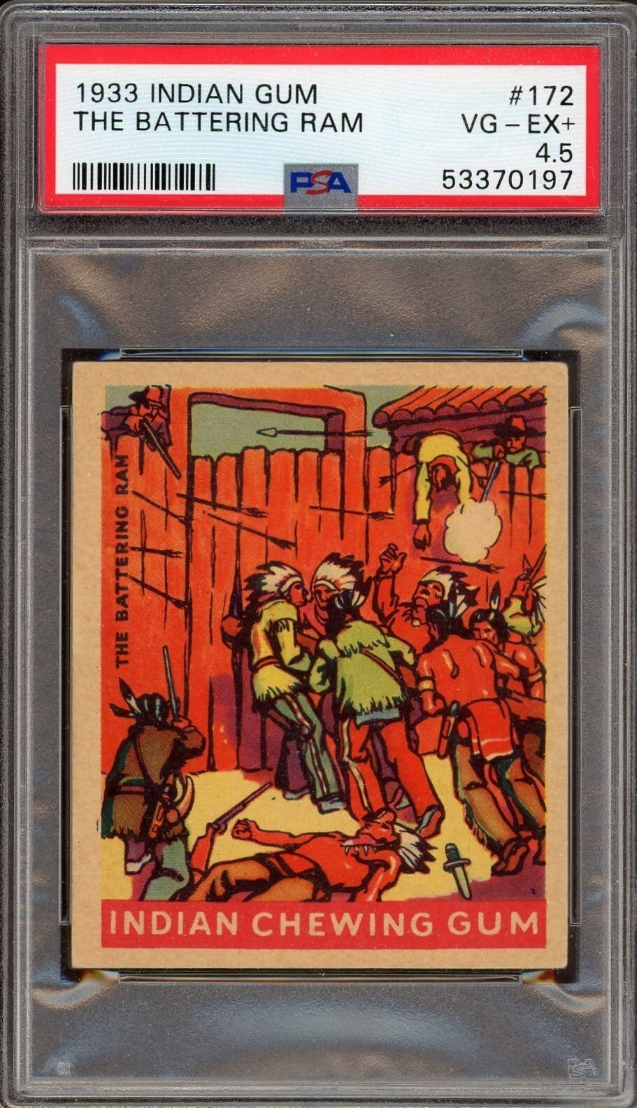 1933 Goudey INDIAN GUM (Series of 312) #172 Battering Ram PSA 4.5 VG/EX+0