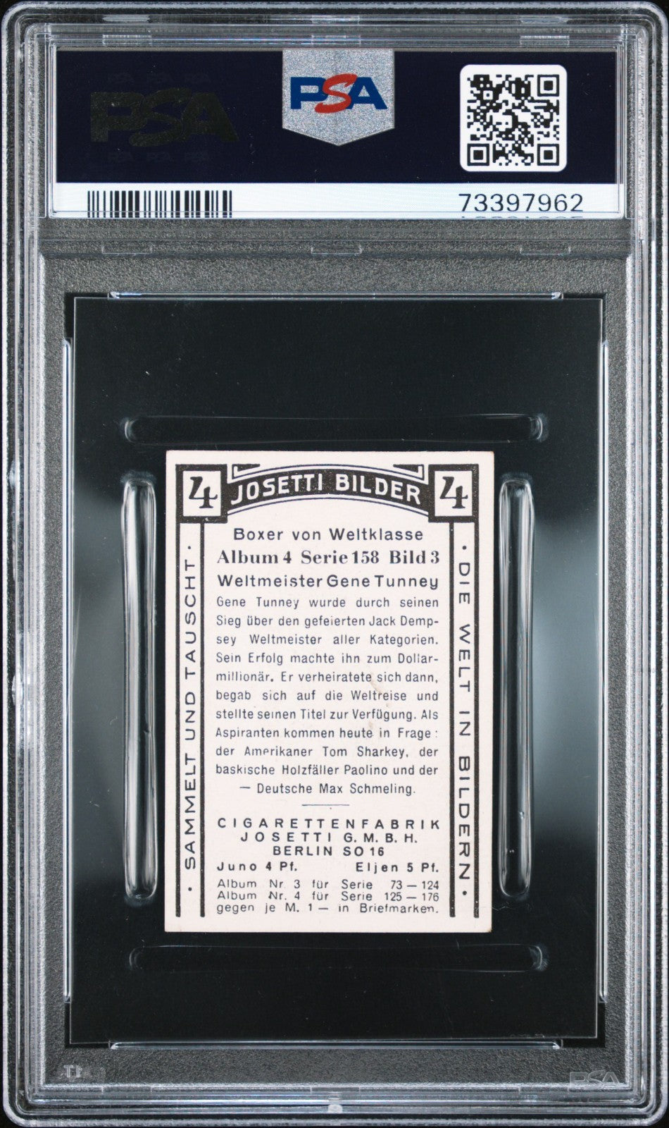 1929 Josetti Welt In Bildern (PSA 7 NM) #3 Gene Tunney1