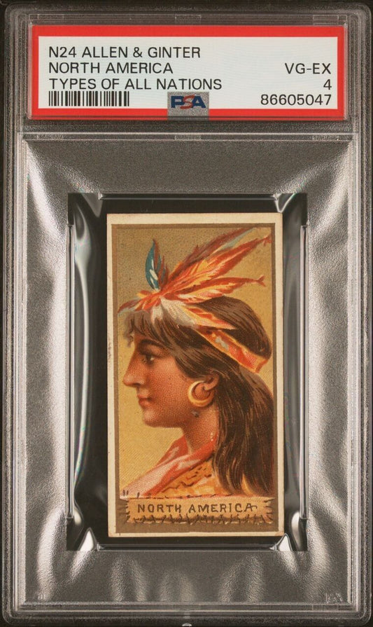 1889 ALLEN & GINTER N24 TYPES OF ALL NATIONS North America (PSA 4 VG/EX) Native