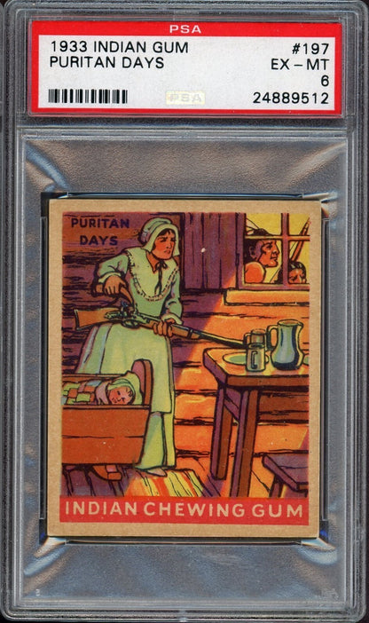 1933 Goudey Indian Gum (Series of 312) #197 Puritan Days (PSA 6 EX/MT)0