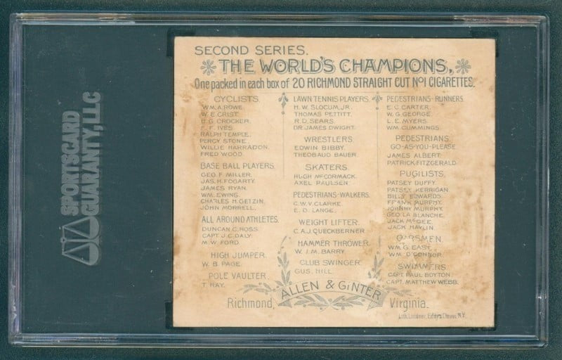 1889 N43 Allen & Ginter World Champions (SCG 2 G) Jack McGee Pugilist1