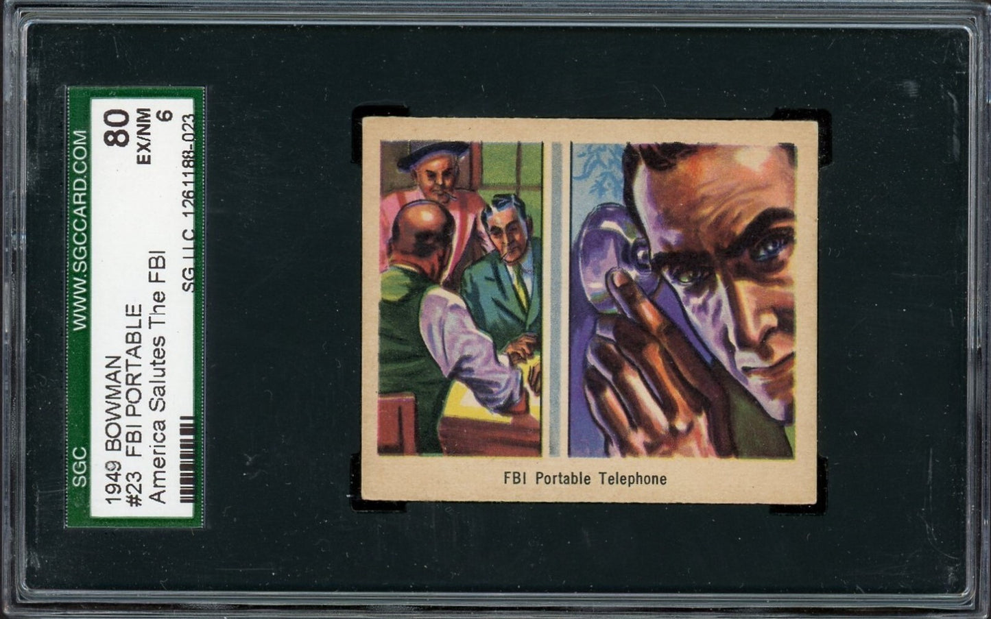 1949 Bowman "America Salutes The FBI" #23 FBI Portable Telephone (SGC 6 EX/NM)0