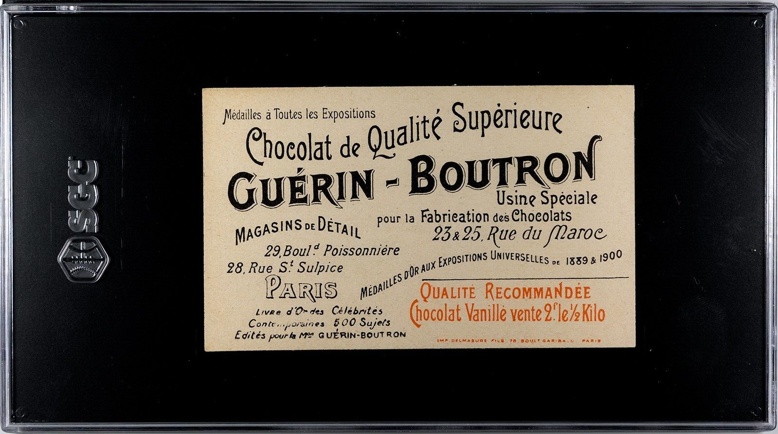 1919 Guerin Boutron Chocolates #55 US President WILLIAM McKINLEY Card (SGC 5 EX)1