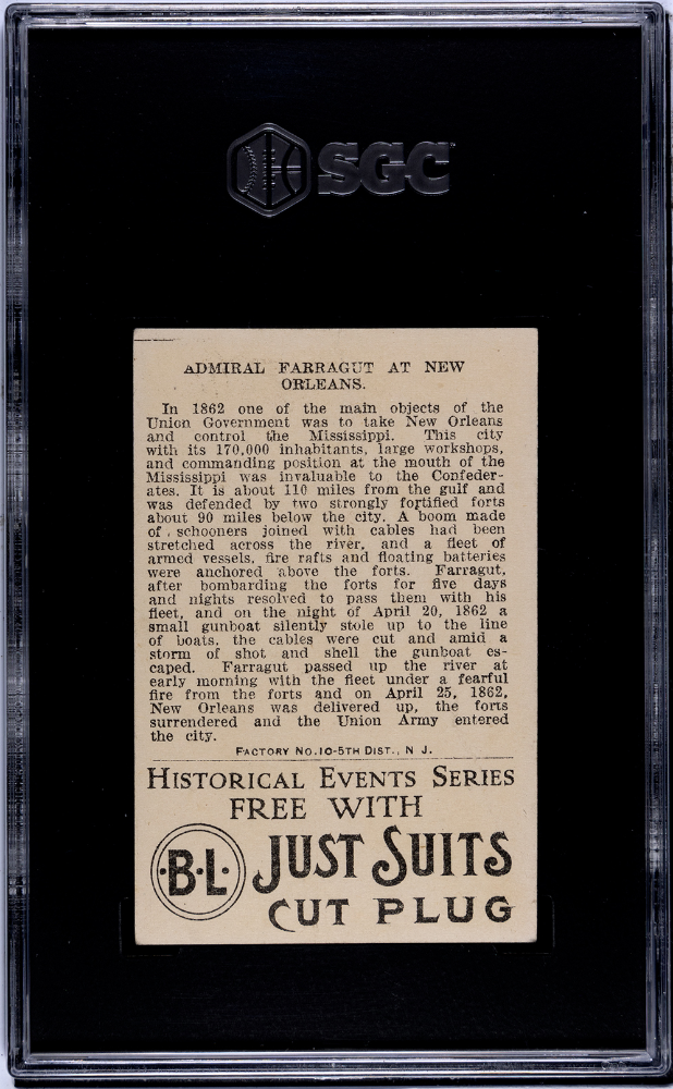1911 Just Suits T70 Historical Events (SGC 2 G) Admiral Farragut at New Orleans1