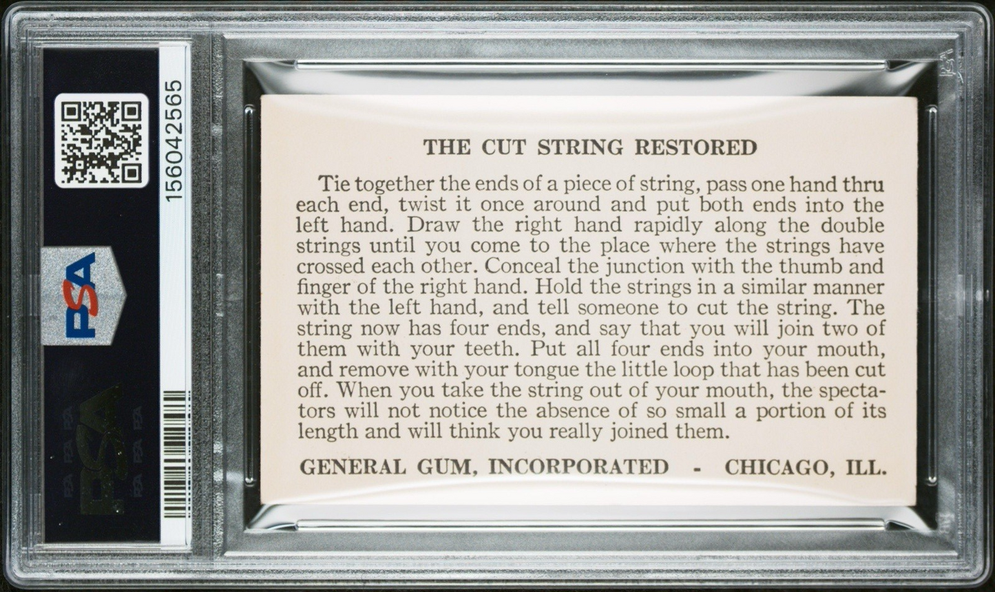 1930s R155 General Gum TRICK CARDS Cut String Restored (PSA 4 VG/EX) Only Graded1