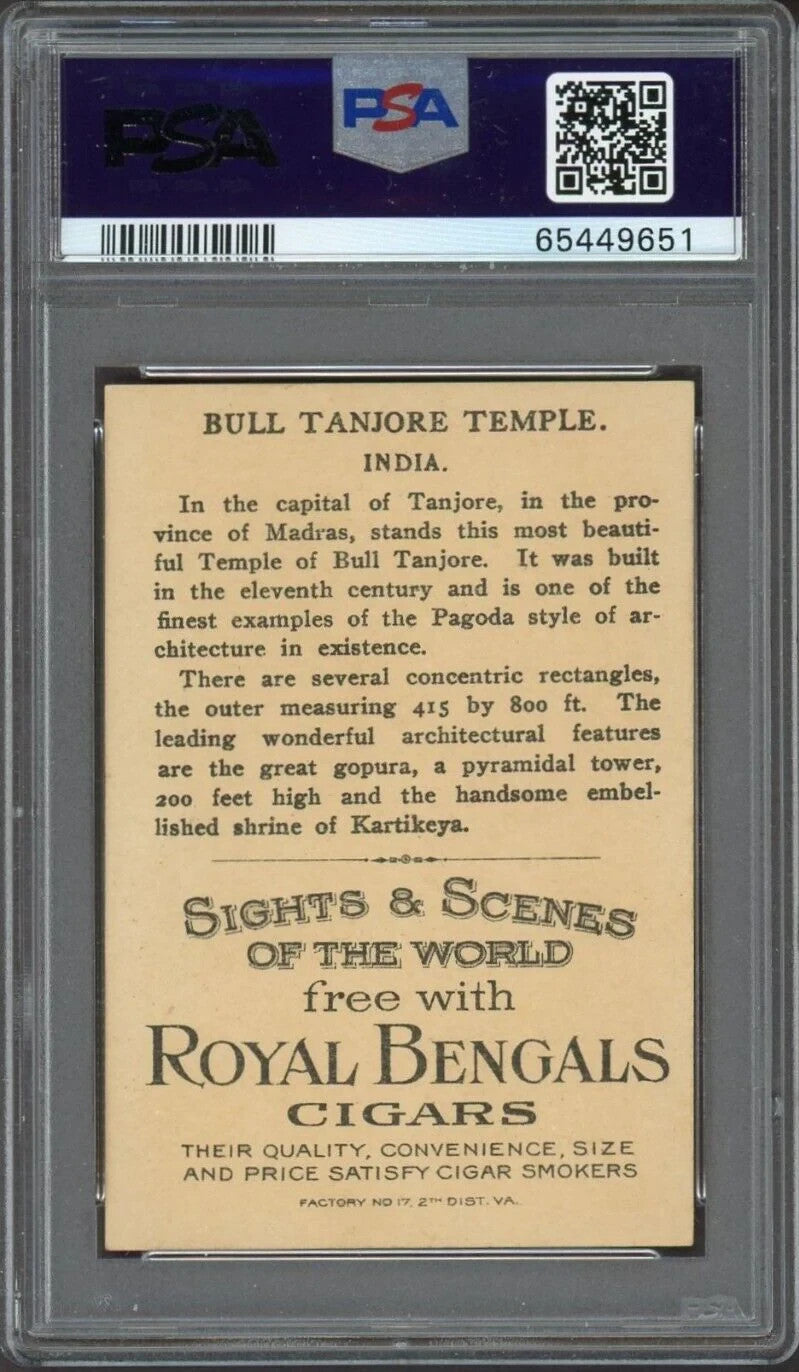 1911 T99 Sights & Scenes of the World (PSA 7 NM) Bull Tranjore Temple1