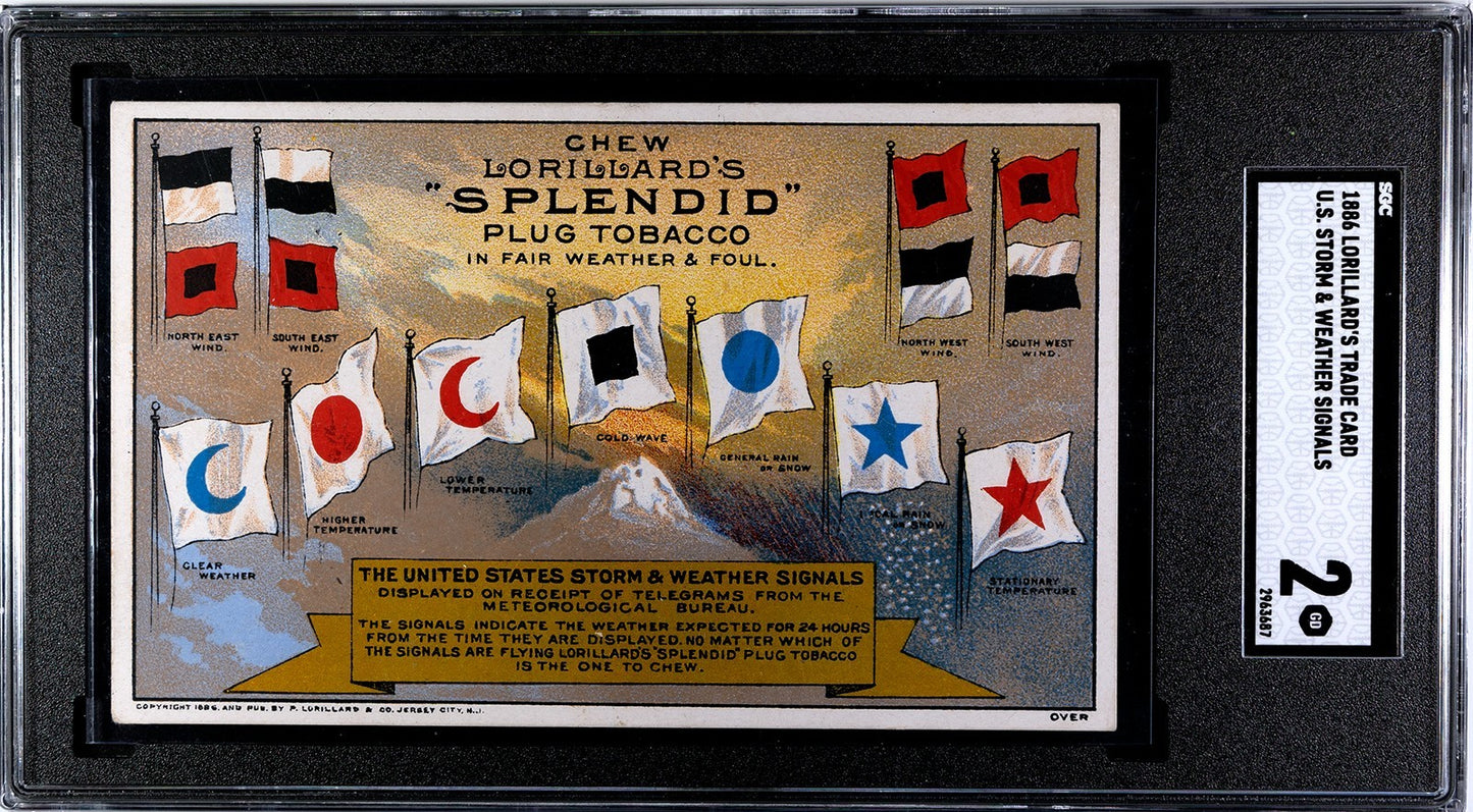 Lorillard's "Splendid" Cut Plug Tobacco US Storm Weather Signals Card (SGC 2 GD)0