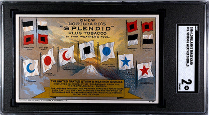 Lorillard's "Splendid" Cut Plug Tobacco US Storm Weather Signals Card (SGC 2 GD)0