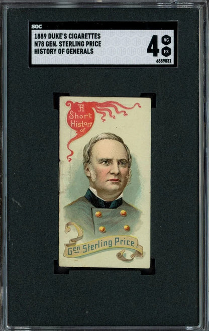 1889 N78 Duke's Cigarettes HISTORY OF GENERALS Sterling Price (SGC 4 VG/EX)0