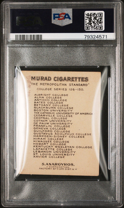 1909 T51 MURAD COLLEGE SERIES Kentucky Wesleyan College (PSA 5 EX) Baseball1