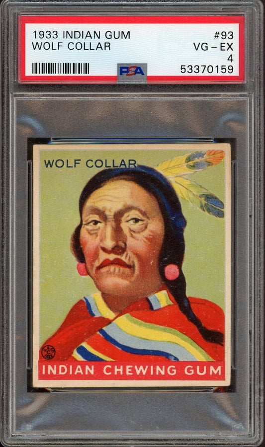 1933 Goudey Indian Gum (Series of 264) #93 Wolf Collar (PSA 4 VG/EX)