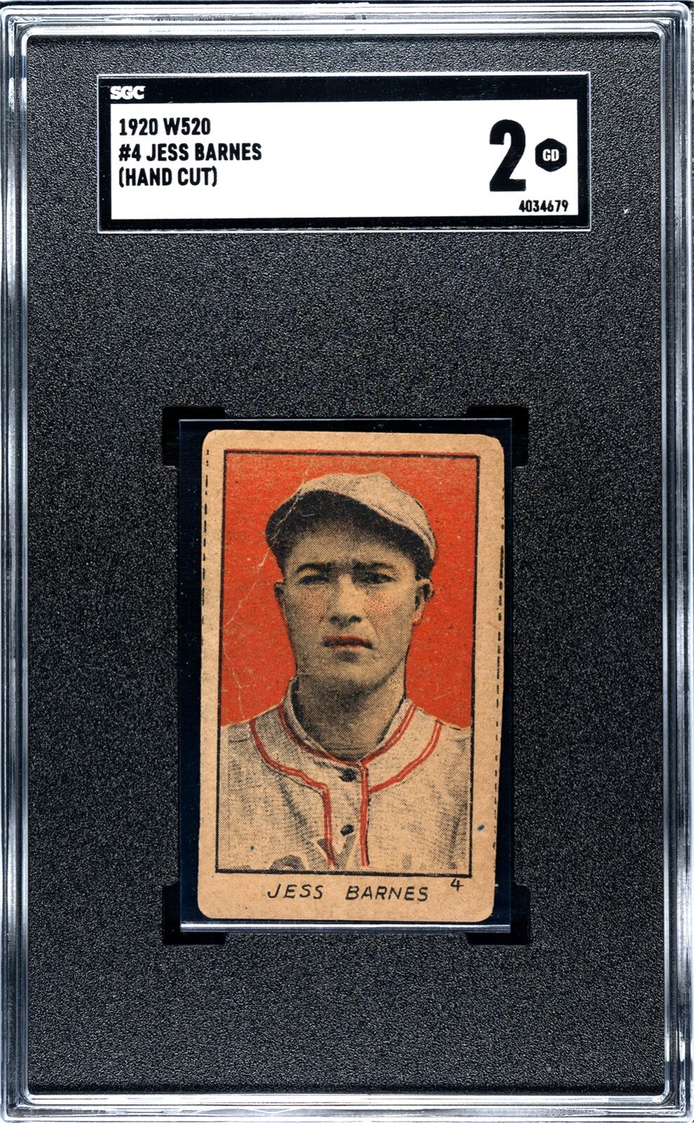 1920 W520 Hand Cut Strip Card #4 JESS BARNES (SGC 2 GOOD)0