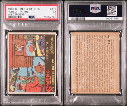 1936 Gum G Men & Heroes of the Law #319 Pursuit in the Wilderness (PSA 5 EX)2