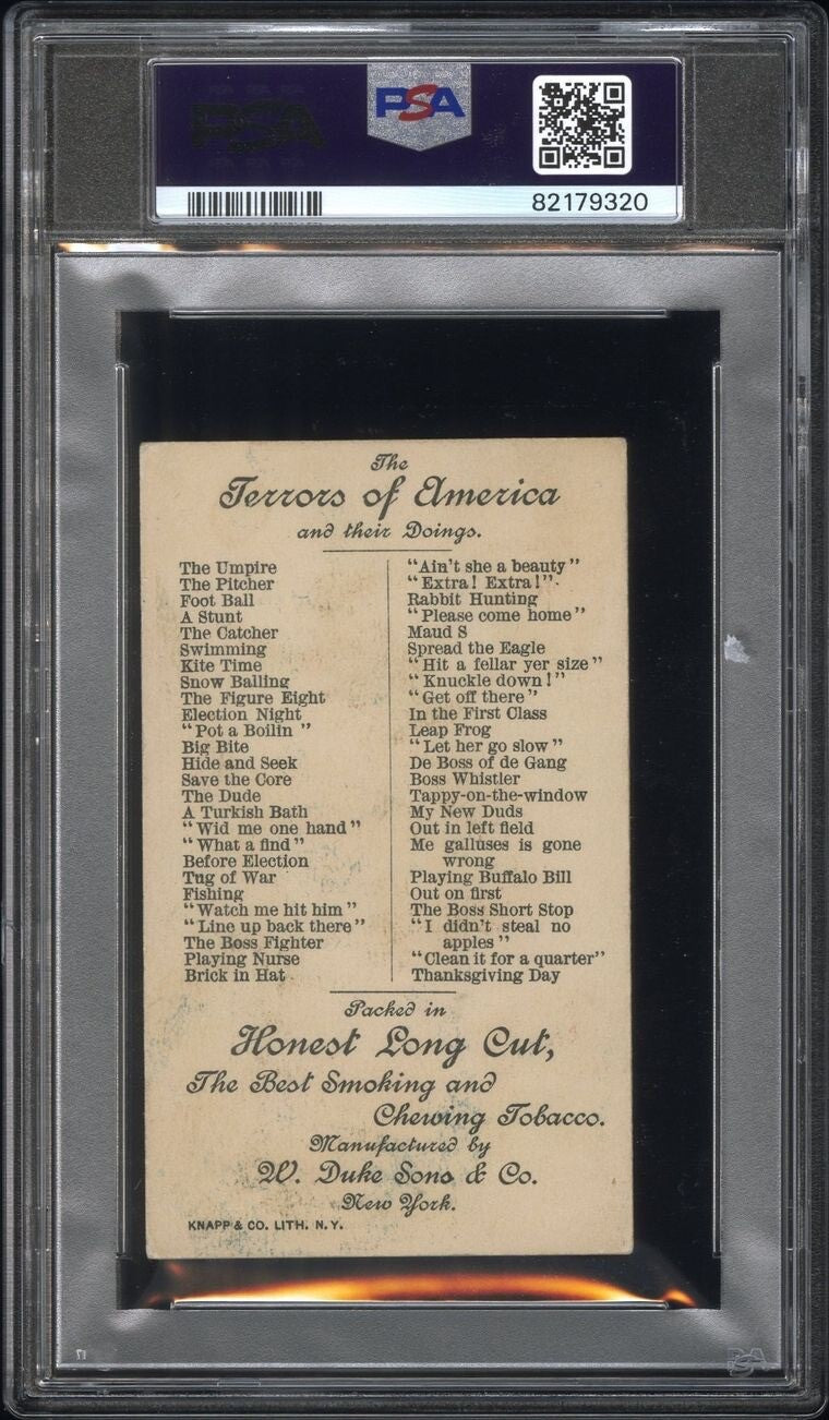 1888 LARGE N136 Honest Long Cut Terrors of America TWO Card LOT (PSA 3+ VG)3