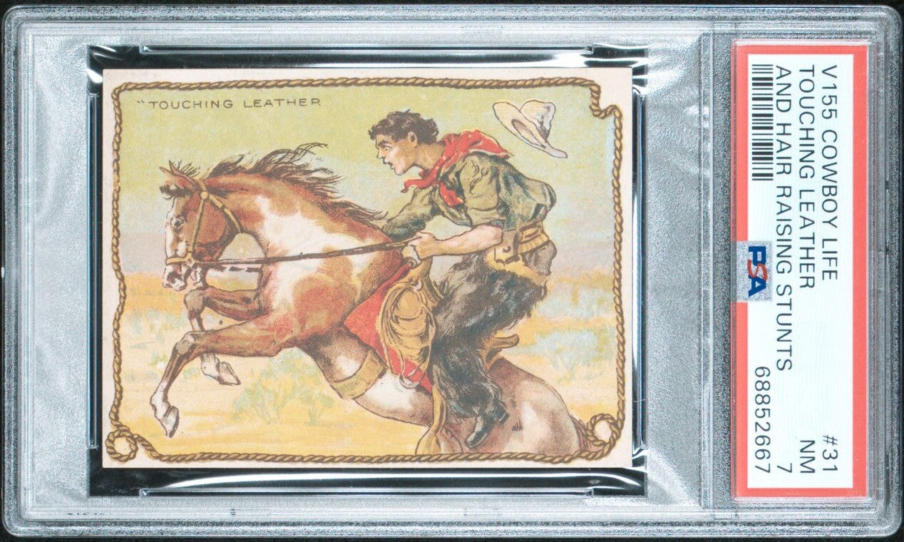 1930 V155 Cowboy Life Ganong Rodeo Chocolate Bar #31 (PSA 7 NM)0