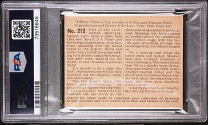 1936 Gum G Men & Heroes of the Law Gum #212 Death Defies the Sky (PSA 5 EX)1