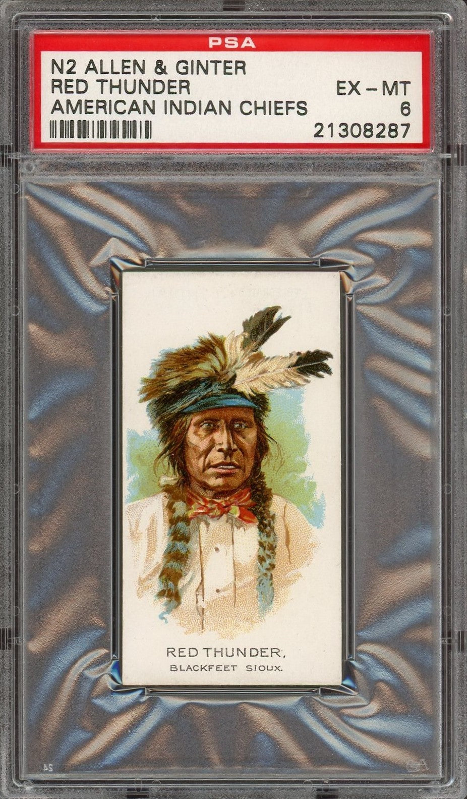 1888 N2 Allen & Ginter American Indian Chiefs (PSA 6 EX/MT) Red Thunder0