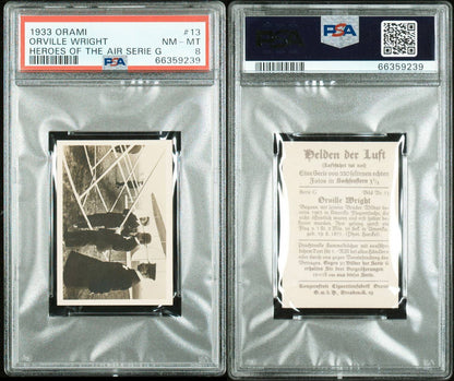 1933 Orami "Heroes of the Air" SERIE G Orville Wright #13 (PSA 8 NM/MT)3