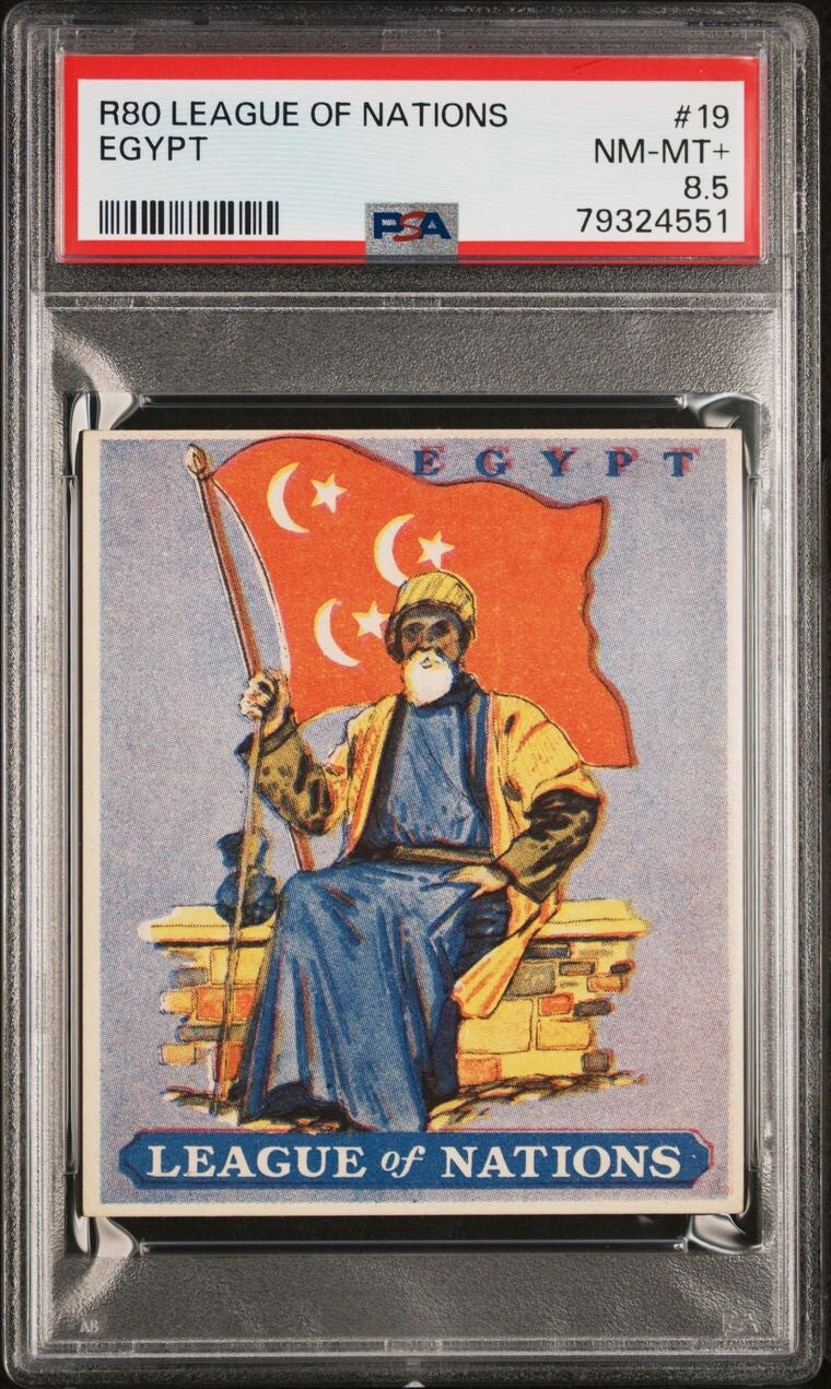 1930s R80 League of Nations #20 Egypt (PSA 8.5 NM/MT+) One Of A Kind0