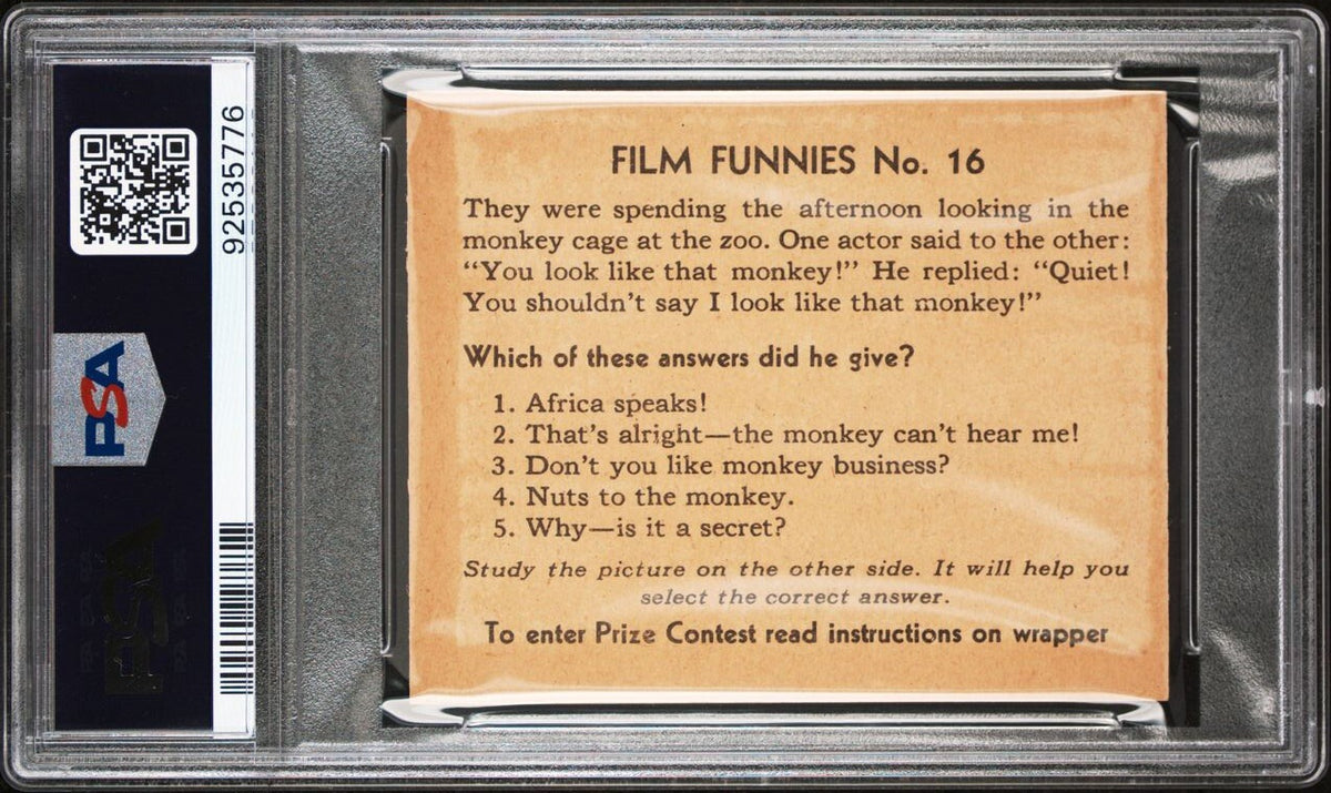 R48 1 Gum Inc. 1935 "Film Funnies" #16 (PSA 6 EX/MT) Edmund Lowe1