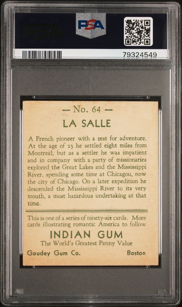 1933 Goudey "Indian Gum" #64 LA SALLE (PSA 8 NM/M)! POP 4 Zero Higher! Very Rare