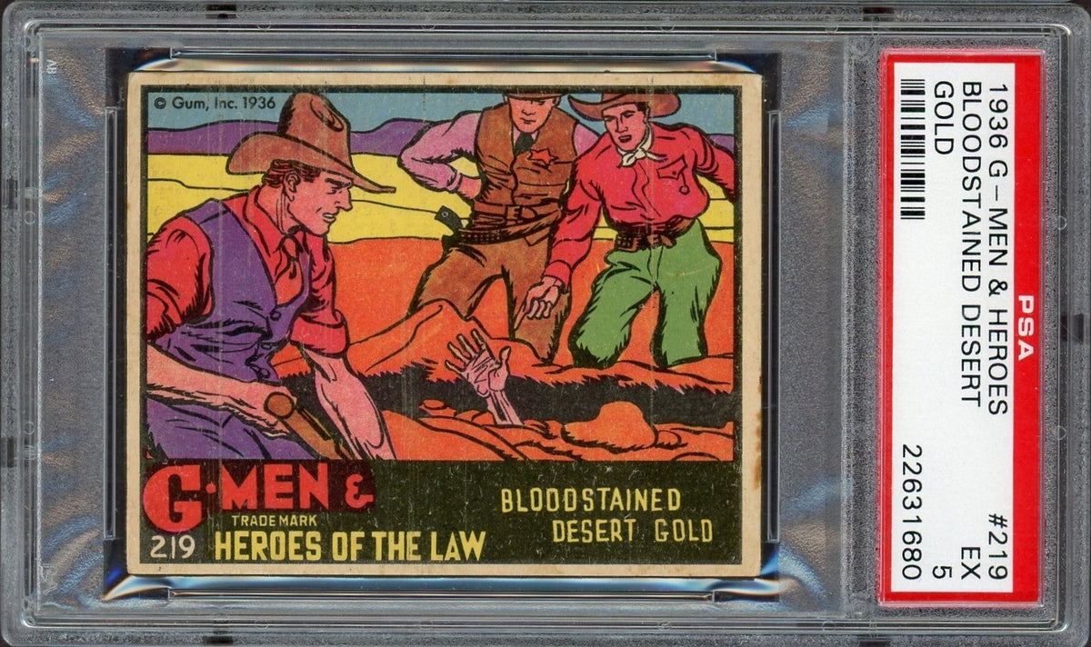 1936 Gum G-Men & Heroes of the Law Gum #219 Bloodstained Desert Gold (PSA 5 EX)0