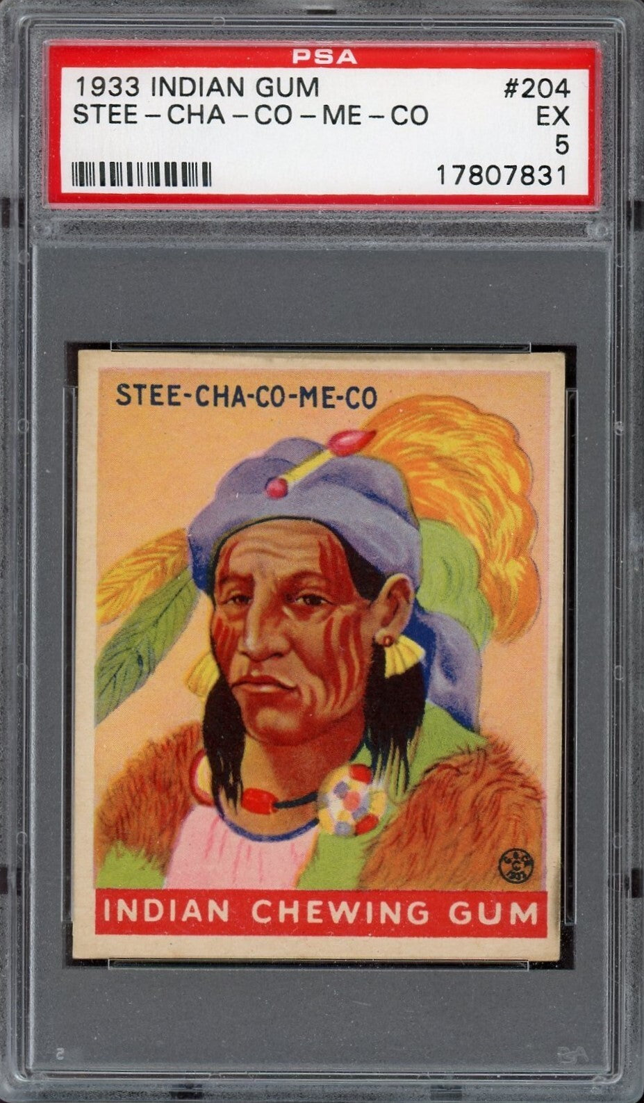 1933 Goudey Indian Gum (Series of 48) #205 SteeChaCoMeCo (PSA 5 EX) High0