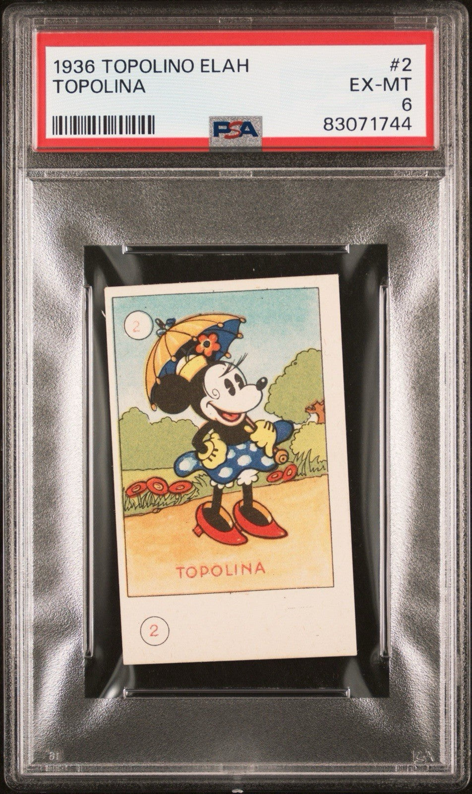 1936 Topolino Elah MICKEY MOUSE Card (PSA 6 EX/MT) KEY #2 MINNIE Highest Graded0